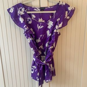 Banana Republic Purple Floral Blouse